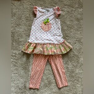 Bonnie Jean White and Coral Polka Dot Dress